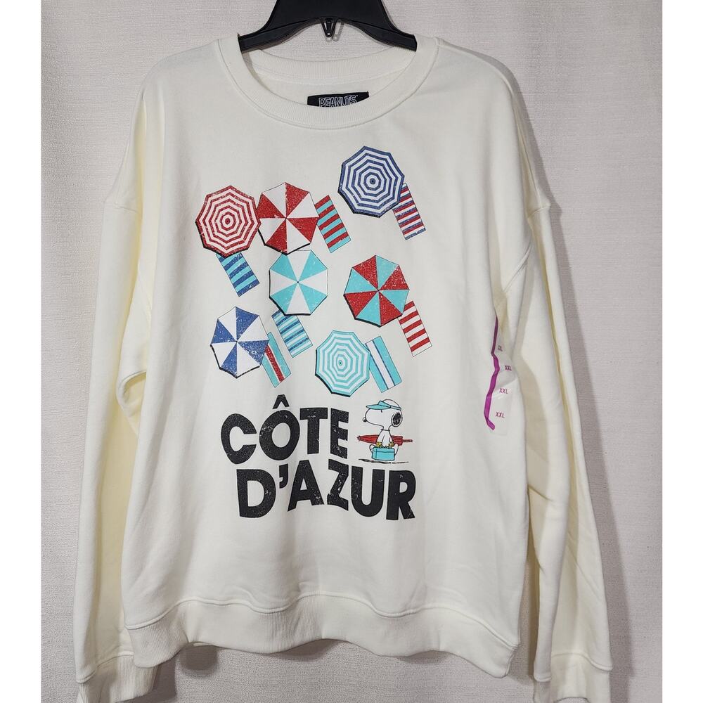 Peanuts Snoopy Cote D'Azur Graphic Sweatshirt' women's XXL